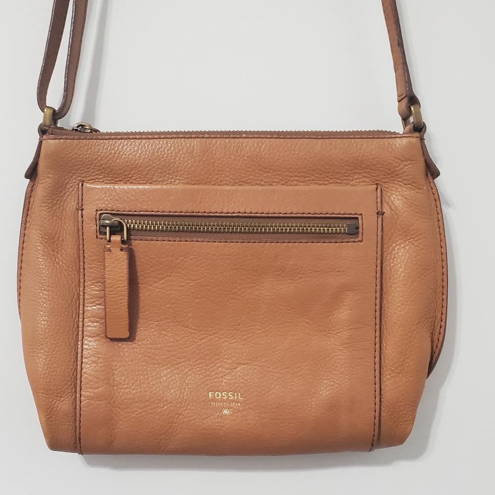 Fossil Brown Leather Crossbody Bag